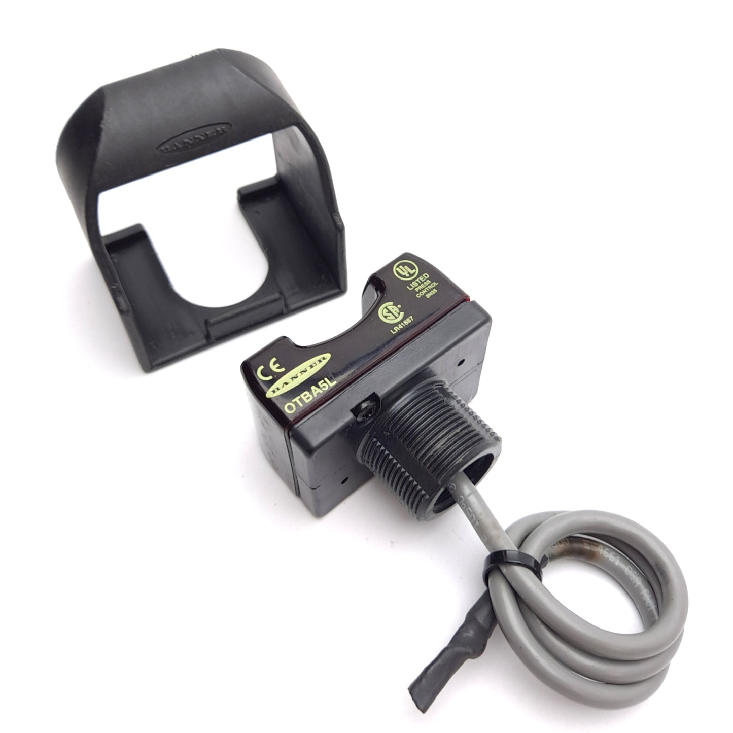 Used Banner OTBA5L Touch Button, 120VAC 7A Rating, SPDT, With OTC-1-BK Guard