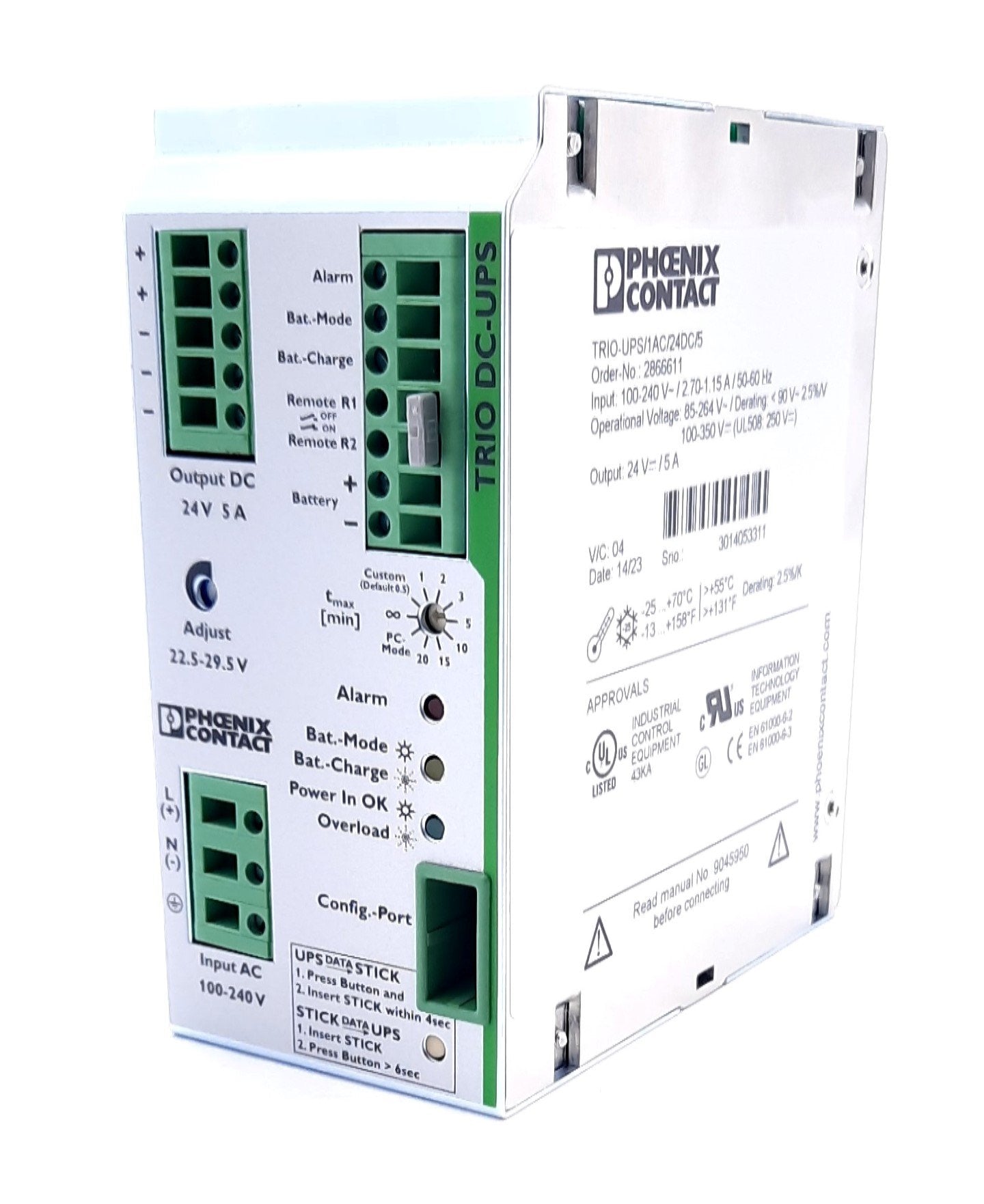 Phoenix Contact TRIO-UPS/1AC/24DC/5 Uninterruptible Power Supply