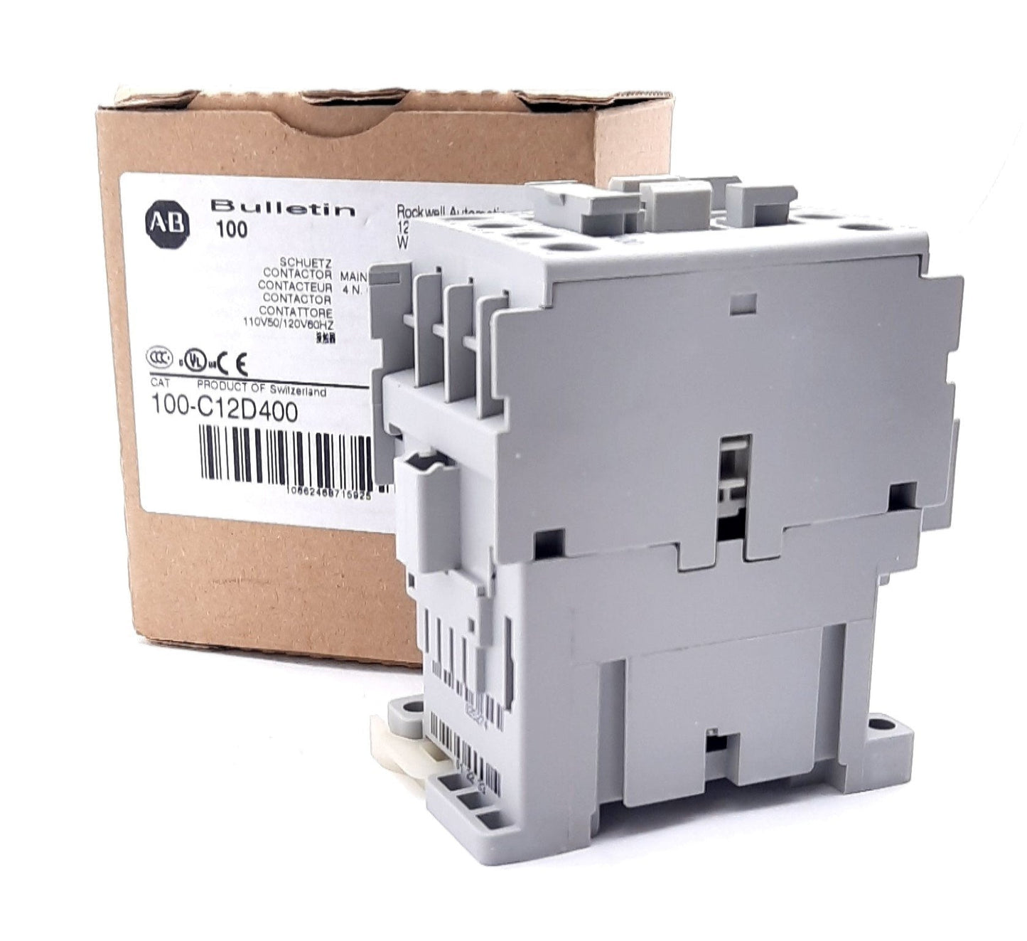 New Allen Bradley 100-C12D400 Contactor 4 Pole, 4 N.O, 12A, 110V 50Hz 120V 60Hz