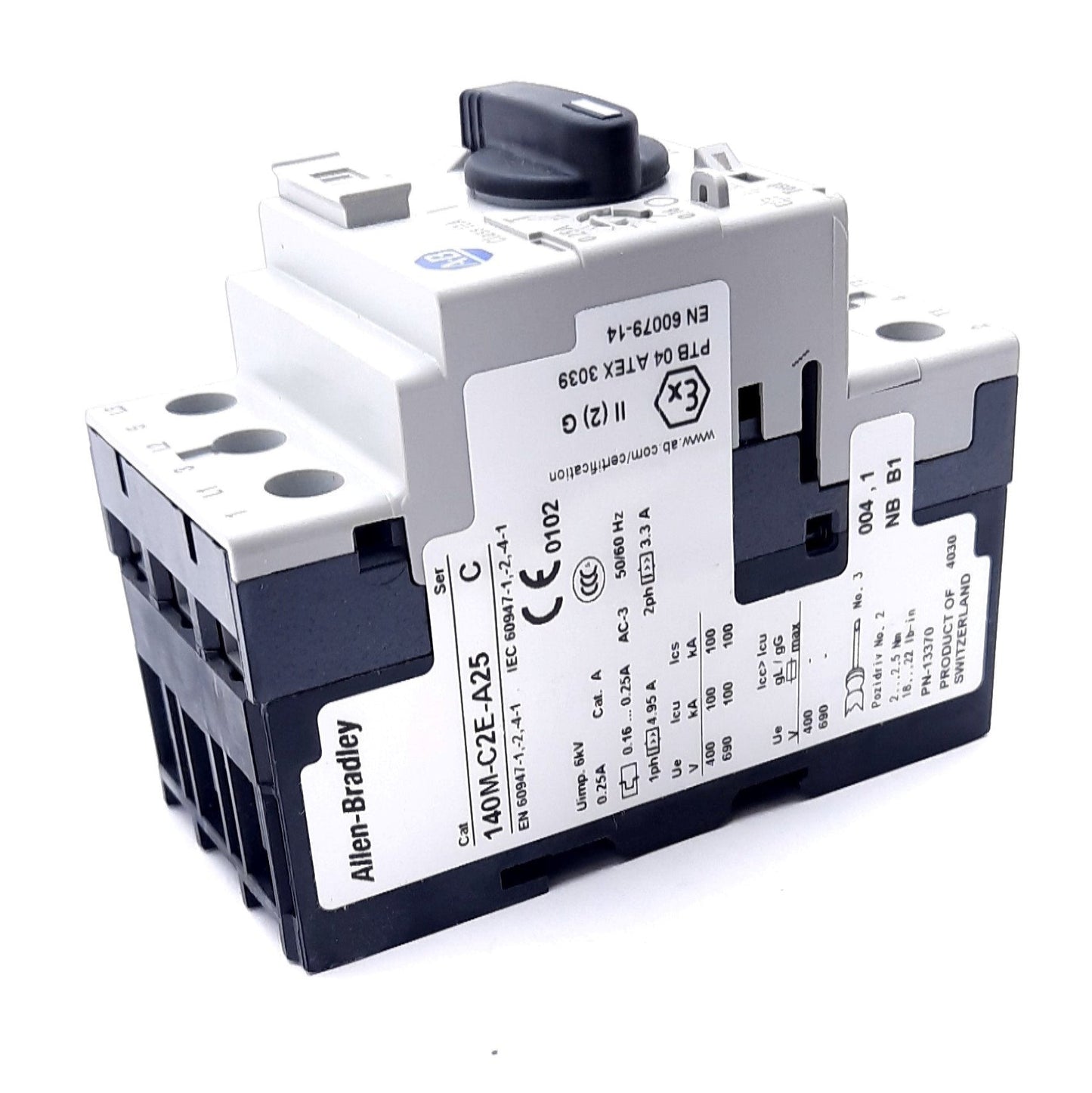New Allen Bradley 140M-C2E-A25 Motor Protector Circuit Breaker 200-690V, 0.25A