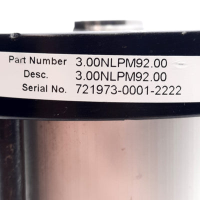 Used Parker 3.00NLPM92.00 Pneumatic Cylinder ø3in Bore, 2in Stroke, 145PSI, 1/4in NPT