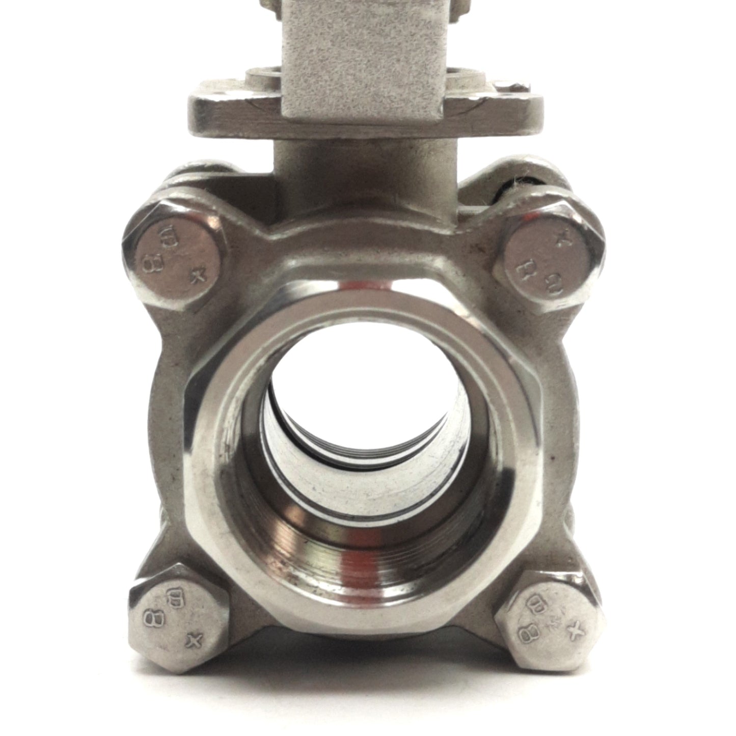 Used Dwyer 3-Piece Stainless Steel Manual Ball Valve, CF8M, 1000WOG, 1in NPT