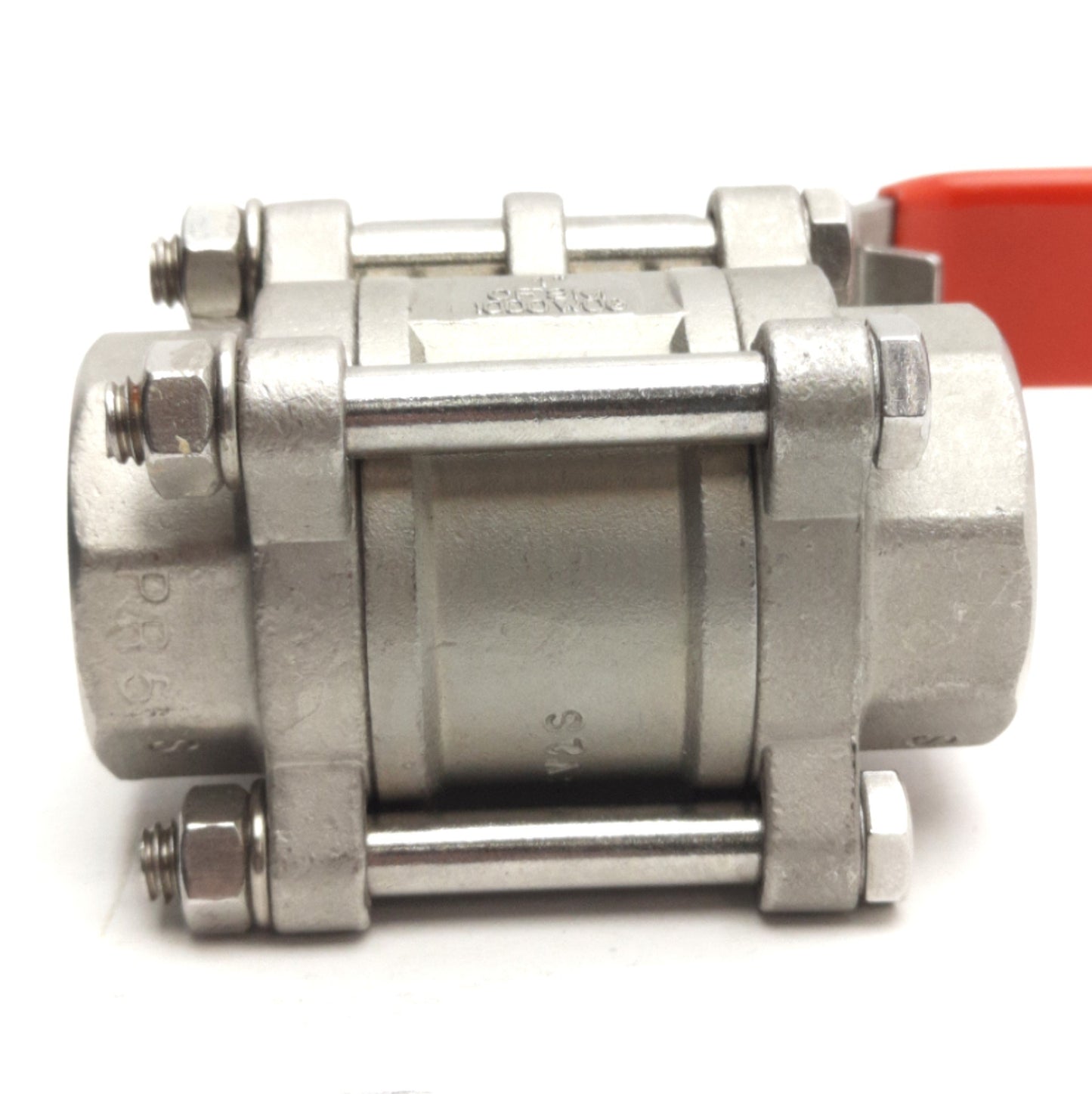 Used Dwyer 3-Piece Stainless Steel Manual Ball Valve, CF8M, 1000WOG, 1in NPT