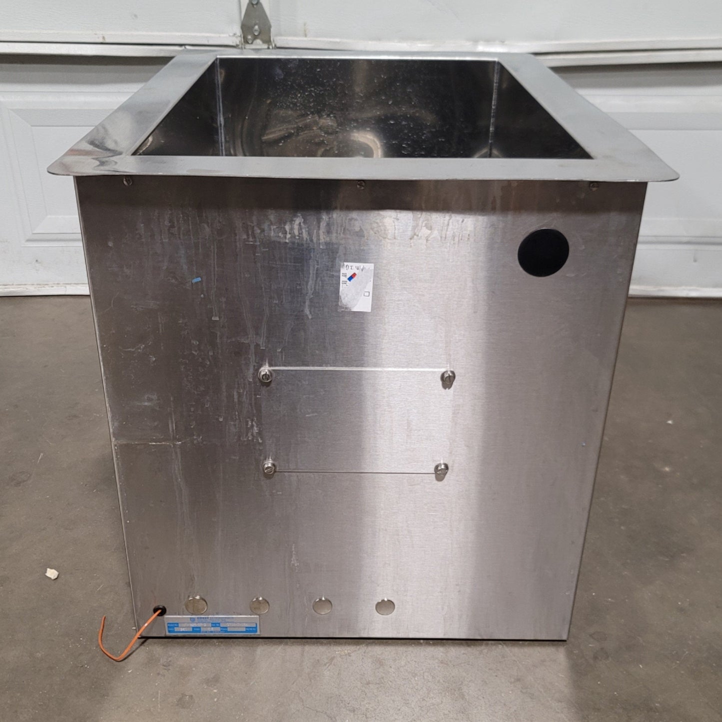 Used Crest HT-1826-SP-2 Heated Rinse Tank 33 Gallons 18"W x 26"L x 18"D 240VAC 3-Ph