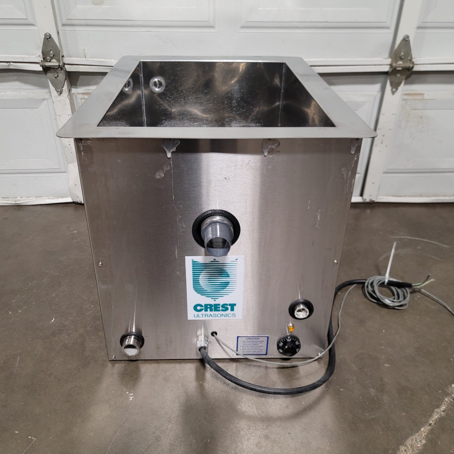 Used Crest HT-1826-SP-2 Heated Rinse Tank 33 Gallons 18"W x 26"L x 18"D 240VAC 3-Ph