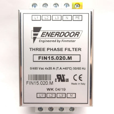 New Enerdoor FIN15.020.M EMI/RFI Filter, Three-Phase Plus Neutral, 480VAC 20A