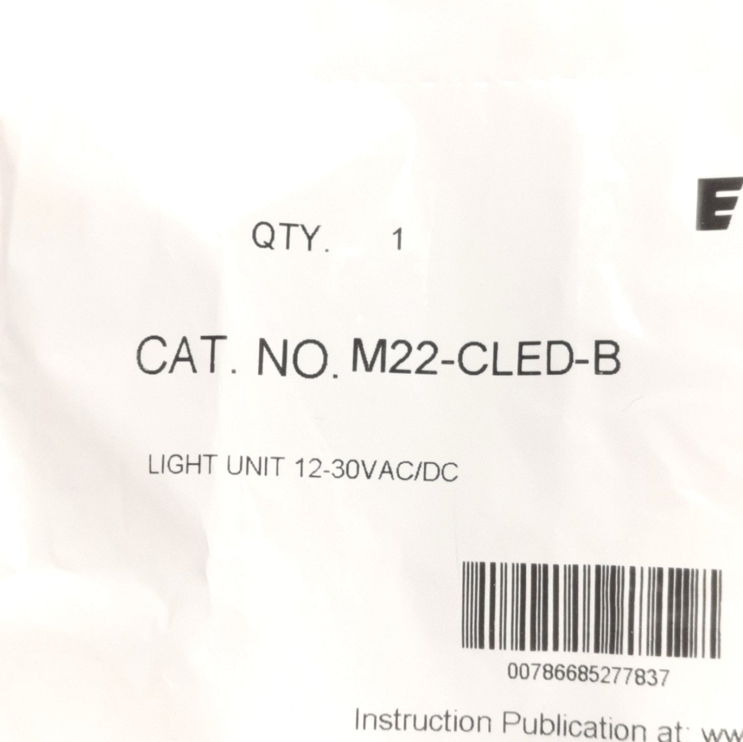 New Eaton M22-CLED-B Front Mount LED Element, 12-30VAC/DC 5-14mA, Blue