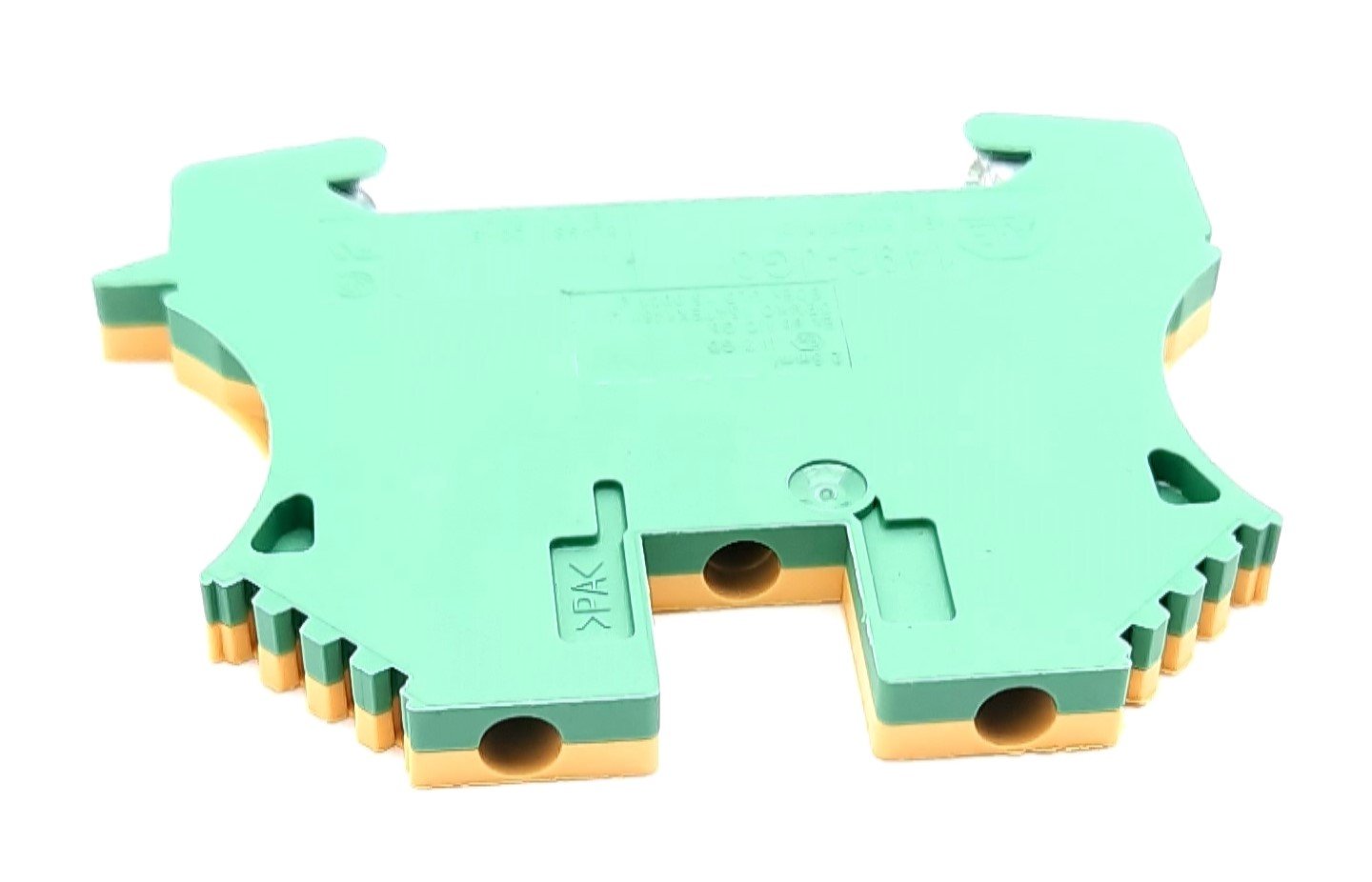 Used Lot of 10 Allen Bradley 1492-JG3 Ground Terminal Block, Green/Yellow, 600V 30A