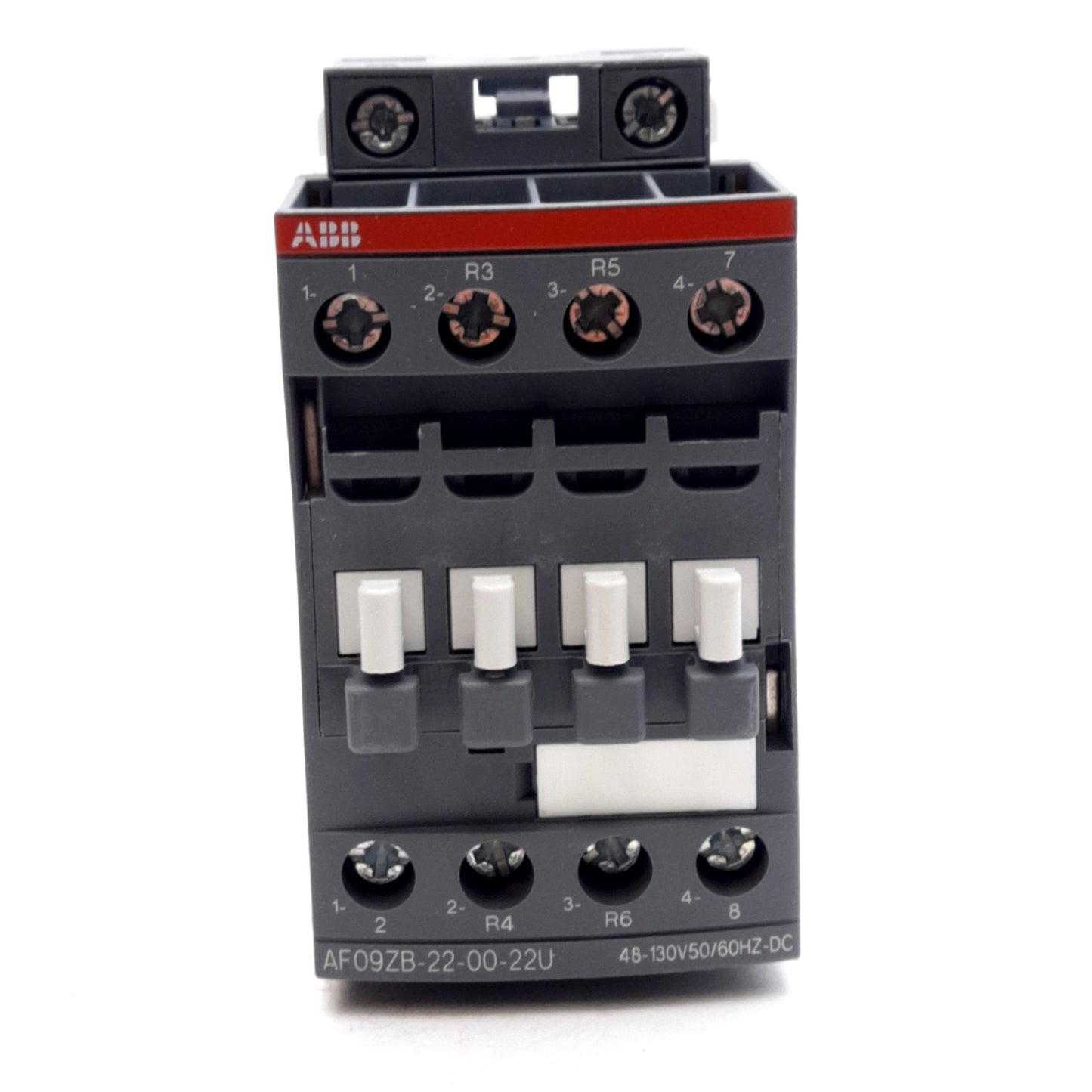New ABB AF09ZB-22-00-22U Contactor, 4-Pole, 690VAC 25A, 48-130VAC/DC Coil, DIN Rail