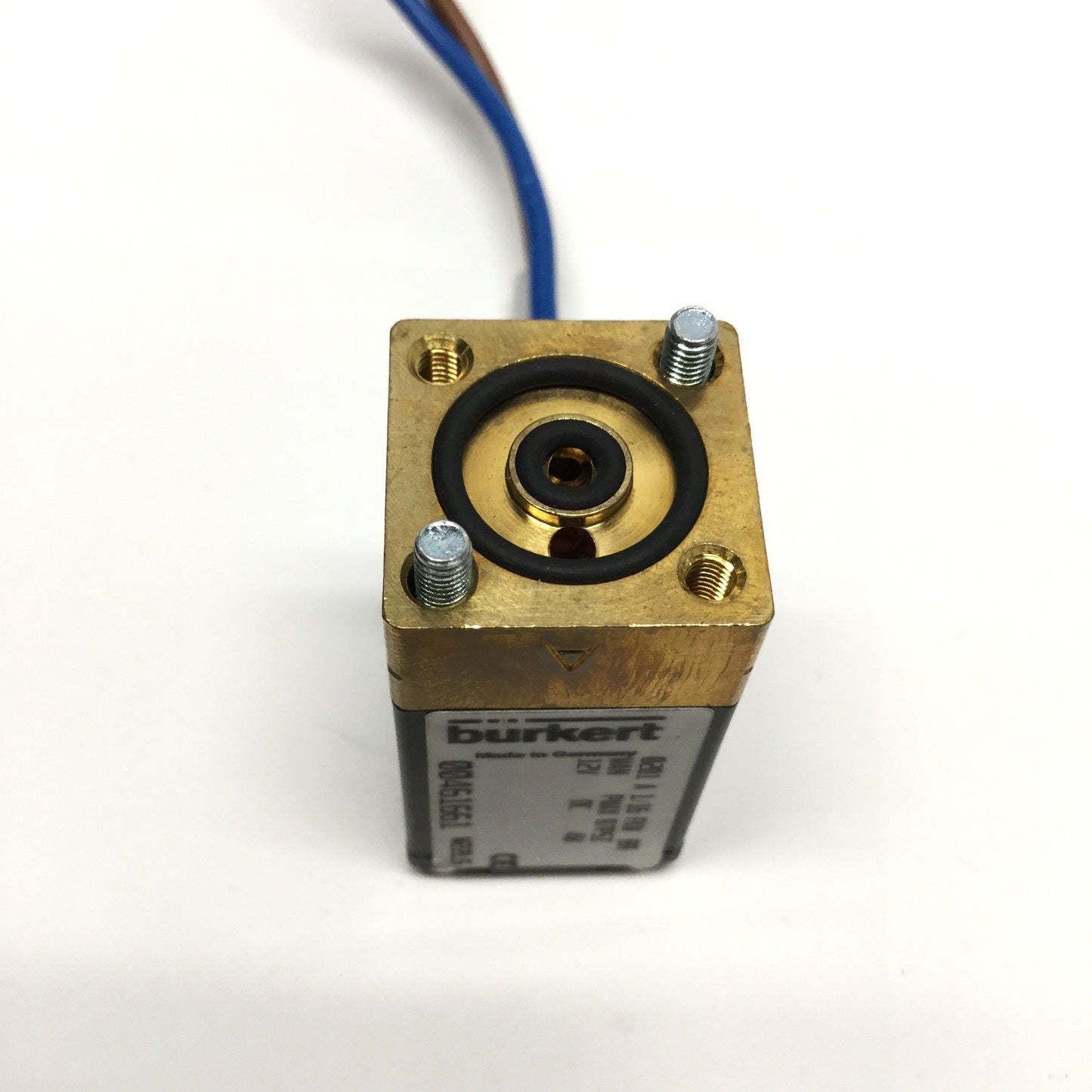 Used Burkert 0201 A 1/16 FKM BR 2-Way Solenoid Plunger Valve, 12VDC Coil, 0-87psi