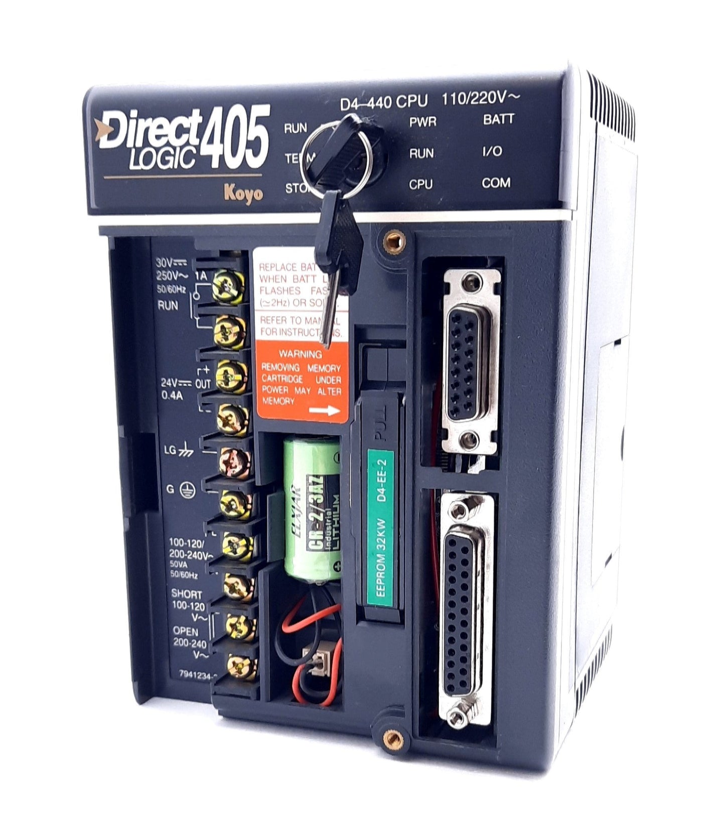 Used Automation Direct D4-440 DirectLogic 405 PLC CPU/Processor, RS232/422, 110/220V