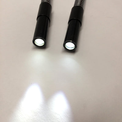 Used Dual Branch Fiber Optic Microscope Light Guide, Flex Gooseneck, 5/8" Input, 18"L