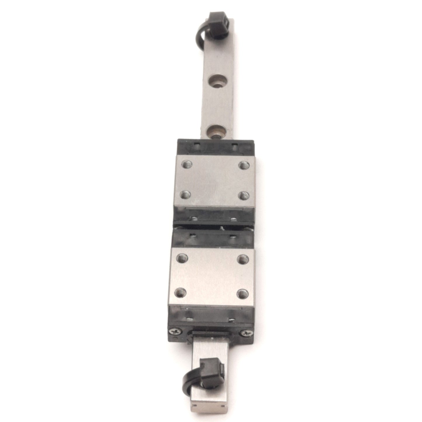 Used Misumi SSEB8 Linear Guide Rail W/ 2x Linear Blocks, 100mm Rail, M2x2.5