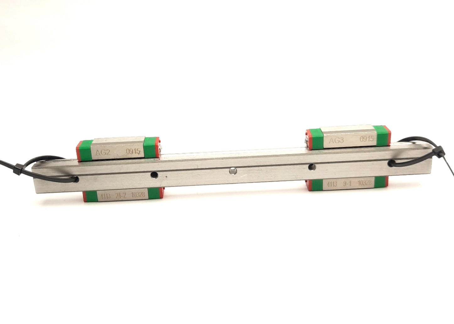 Used Hiwin MGN15CH Linear Guide Rail W/ Two Carriages, 200mm Rail, 4.61kN Load