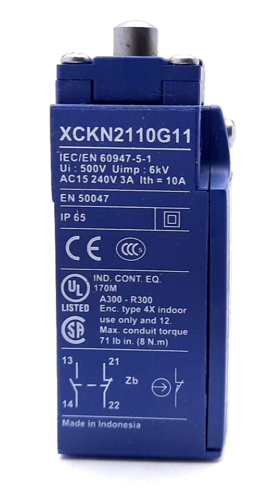 New Lot of 2 Telemecanique XCKN2110G11 Limit Switch N.O./N.C. DPST 3A 240VAC 250VDC