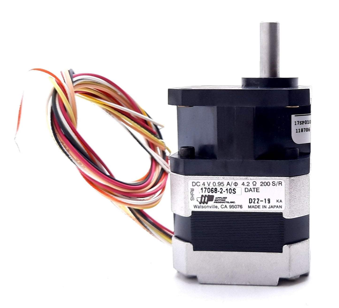 New Applied Motion 17068-2-10S Stepper Gearmotor 4VDC 0.95A NEMA 17 105oz-in