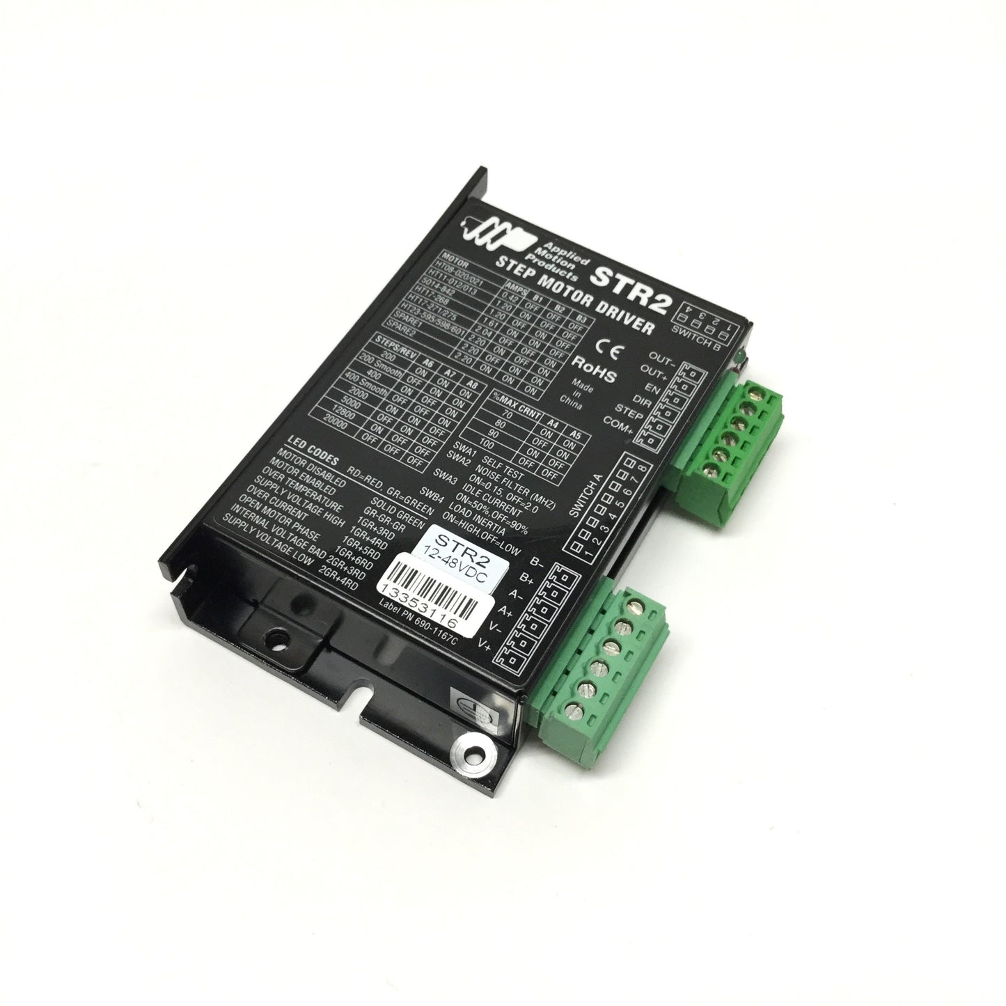 Used Applied Motion Products STR2 Microstep Motor Drive, 2-Phase, 12-48VDC, 2.2A/PH