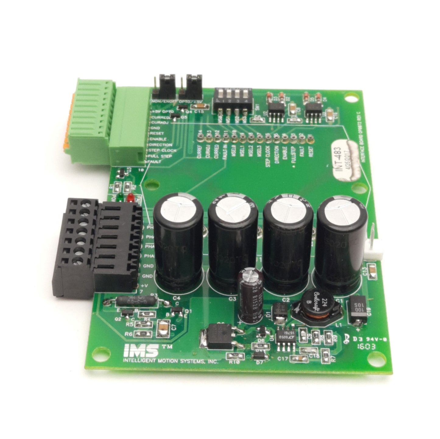 Used IMS INT-483H/805H Microstepping Driver Interface Board 75VDC 5A Max