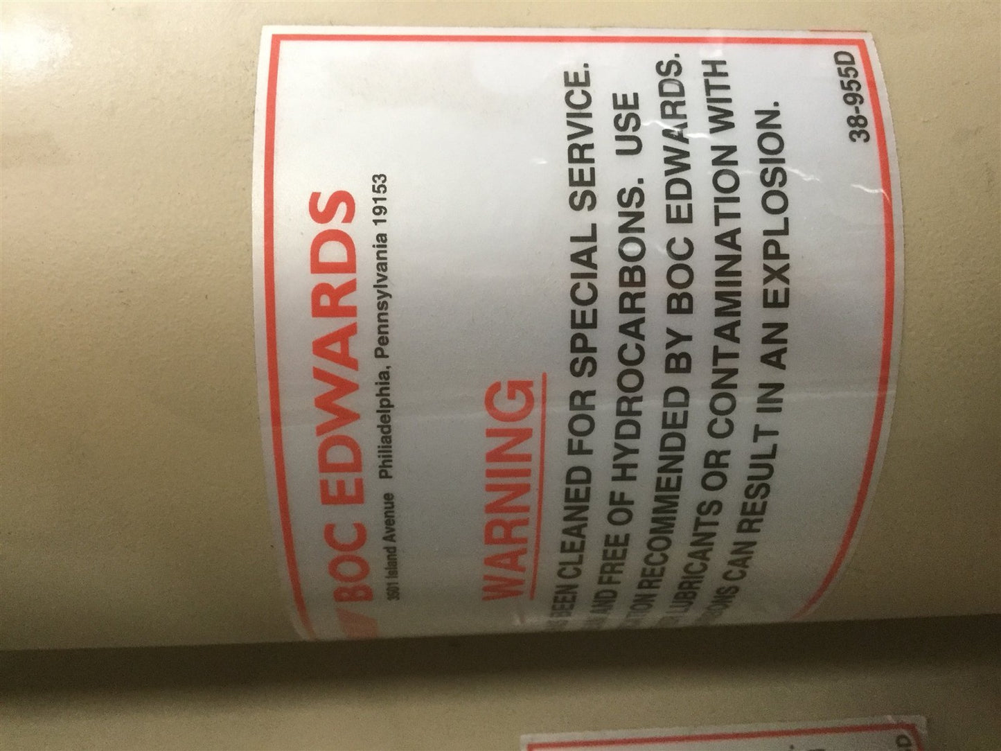 Used Schroeder LF12K3HPXG874 Filter Housing, For K3H Cartridge, 300PSI WP BOC Edwards