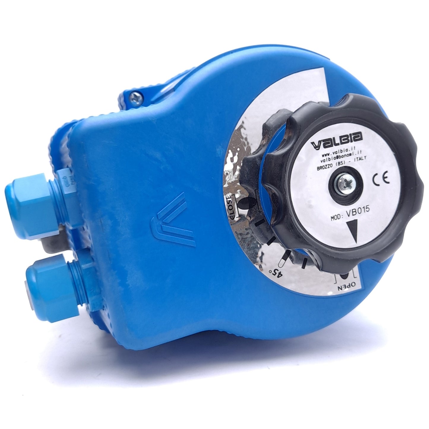 New – Open box Valbia VB015 LT Electric Valve Actuator, 12VAC/DC, 1.2A, 133 in-lbs, PG11 x2