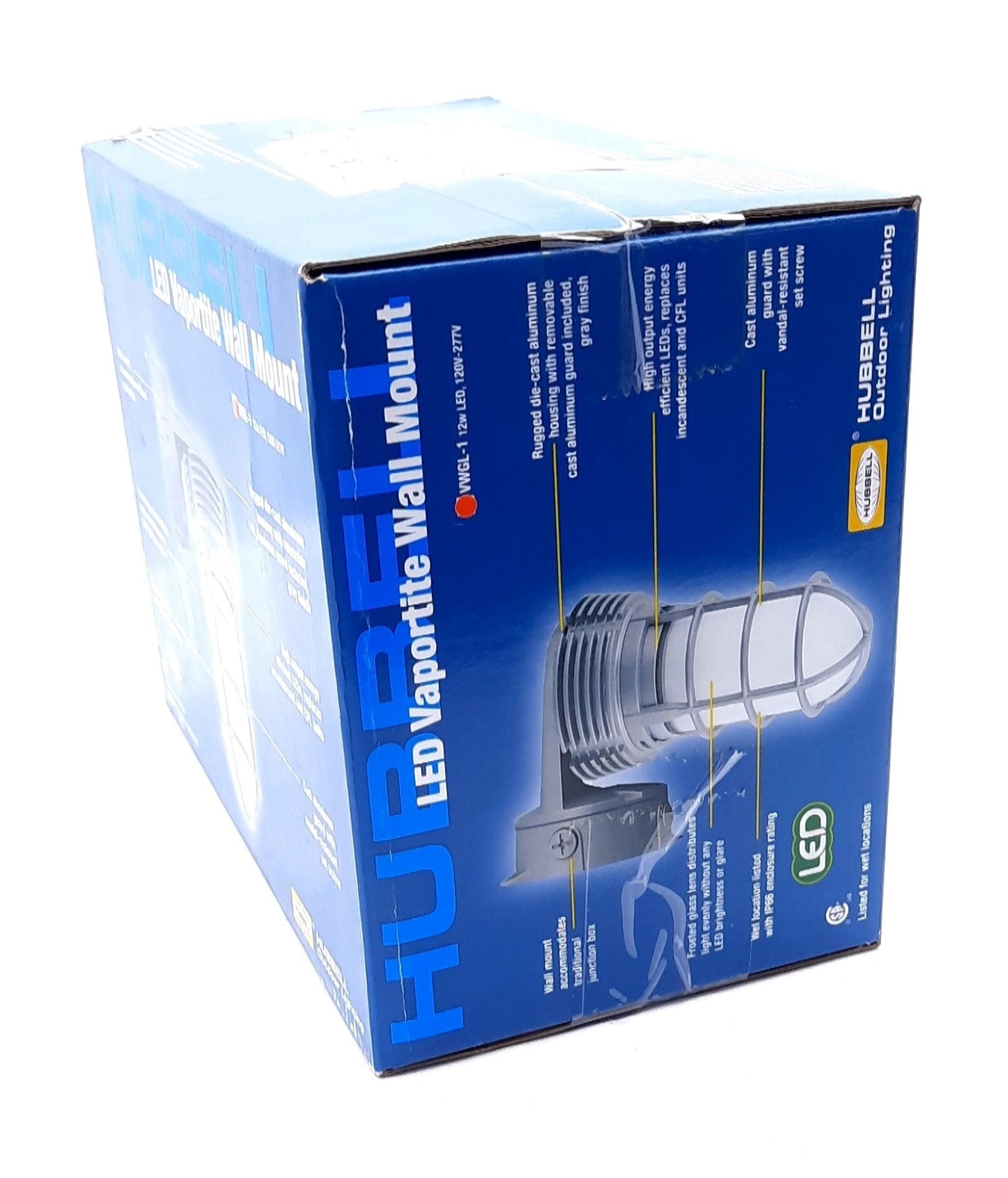 New Hubbell VWGL-1 Outdoor LED Vaportite Wall Mount Light 12W, 120-277VAC