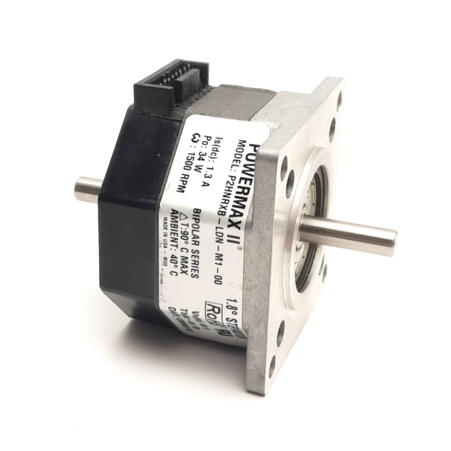 Used Kollmorgen P2HNRXB-LDN-M1-00 Stepper Motor, NEMA 23, 1.8° Step Angle, 65VDC