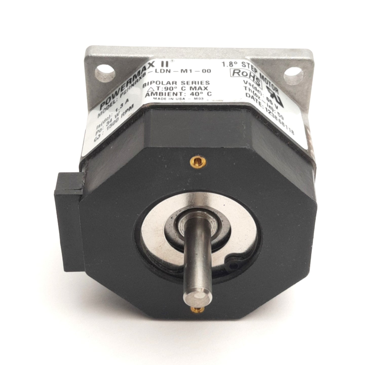 Used Kollmorgen P2HNRXB-LDN-M1-00 Stepper Motor, NEMA 23, 1.8° Step Angle, 65VDC