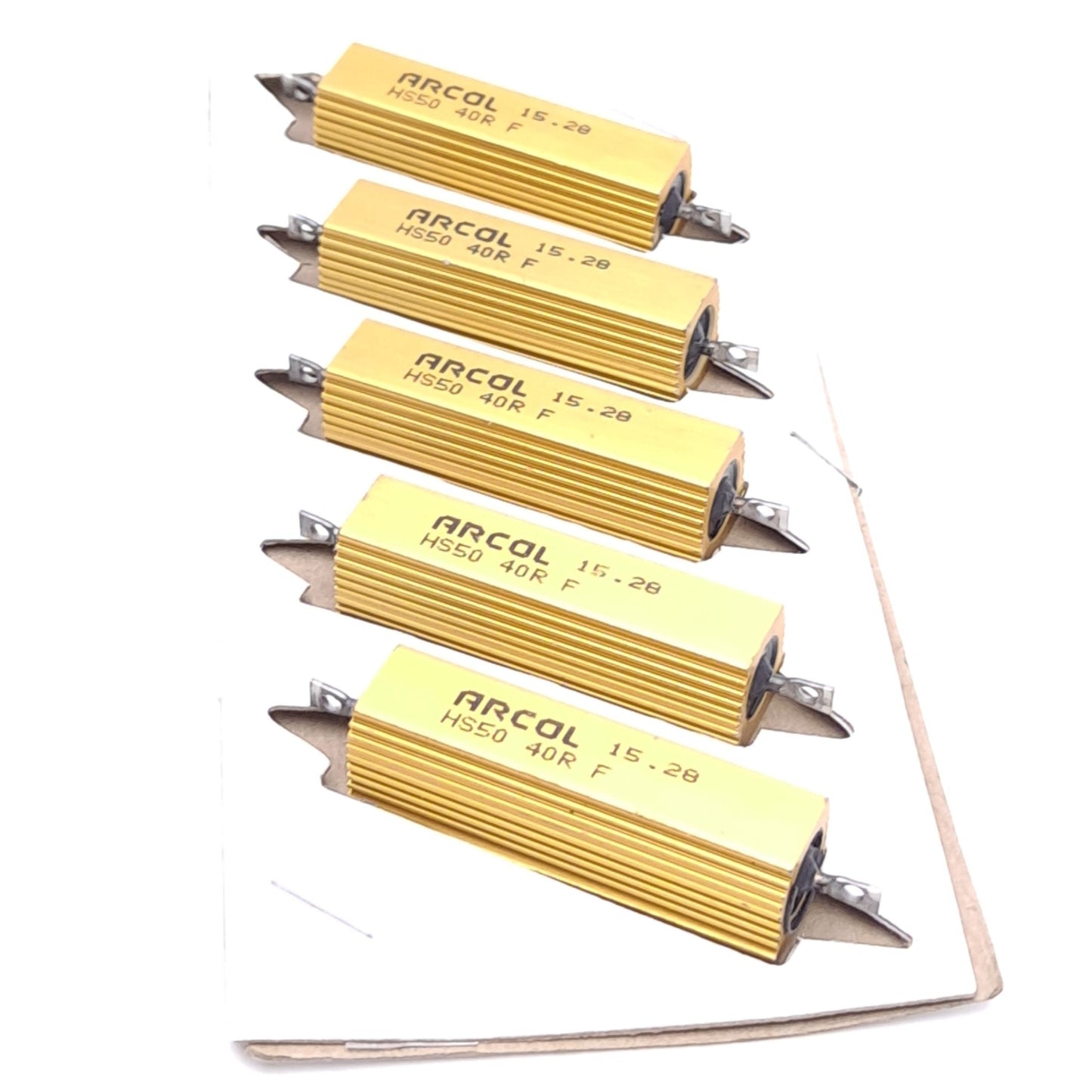 New Lot of 5 Ohmite HS50 40R F ARCOL Power Resistor, 40Ω, 50W, Aluminum Housing