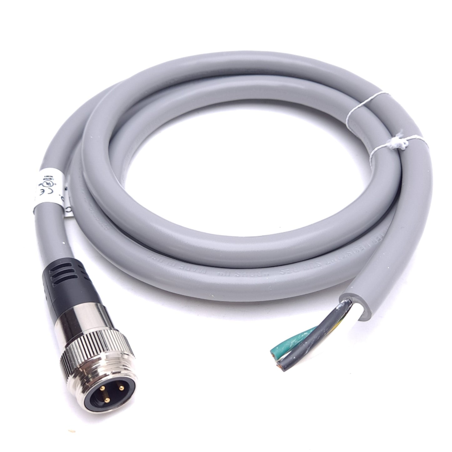 New Mencom MINH-3MP-2M Cordset, 3-Pin 7/8-16UN2 Male to Flying Leads, 600V 18A, 2m