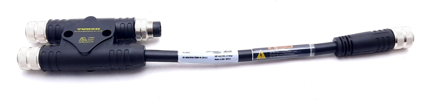 New Turck BH-BKM/BSM/2BKM 44-193-0.2 Big H Splitter Cable 3 Branch M16 600V 15A