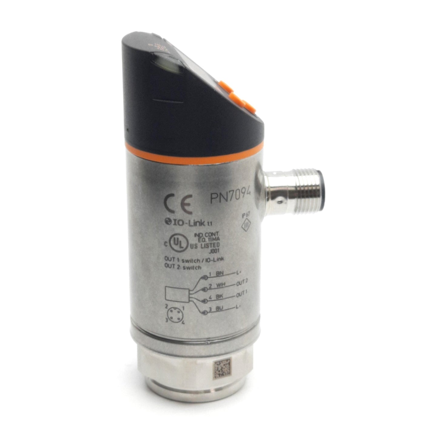 New IFM PN7094 Pneumatic Sensor -1 to 10bar Range, G1/4 Female, PNP/NPN, M12 4-P