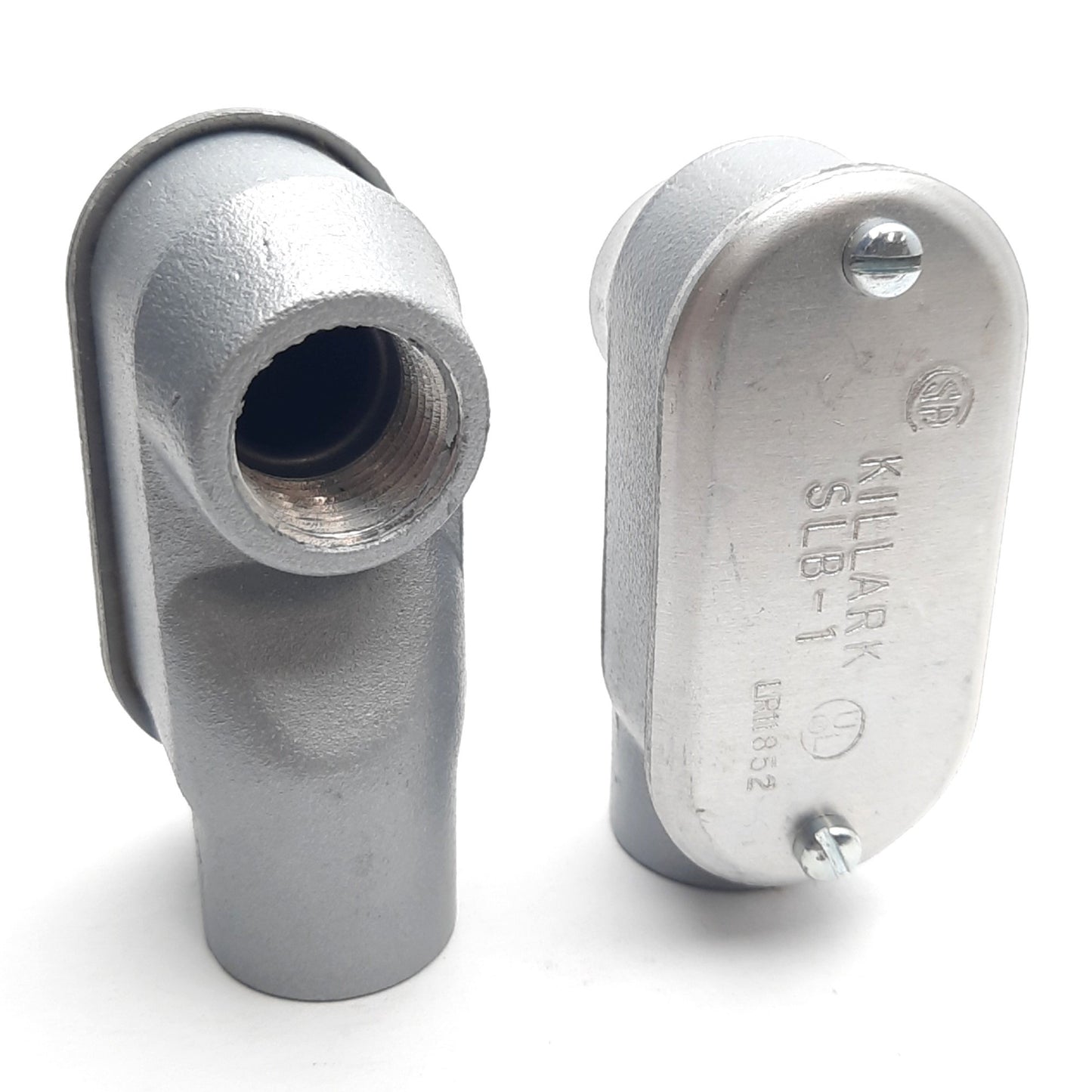 New – Open box Lot of 2 Killark SLB-1 LB Hub Aluminum Service Conduit Body, 1/2", 3x3x2 in