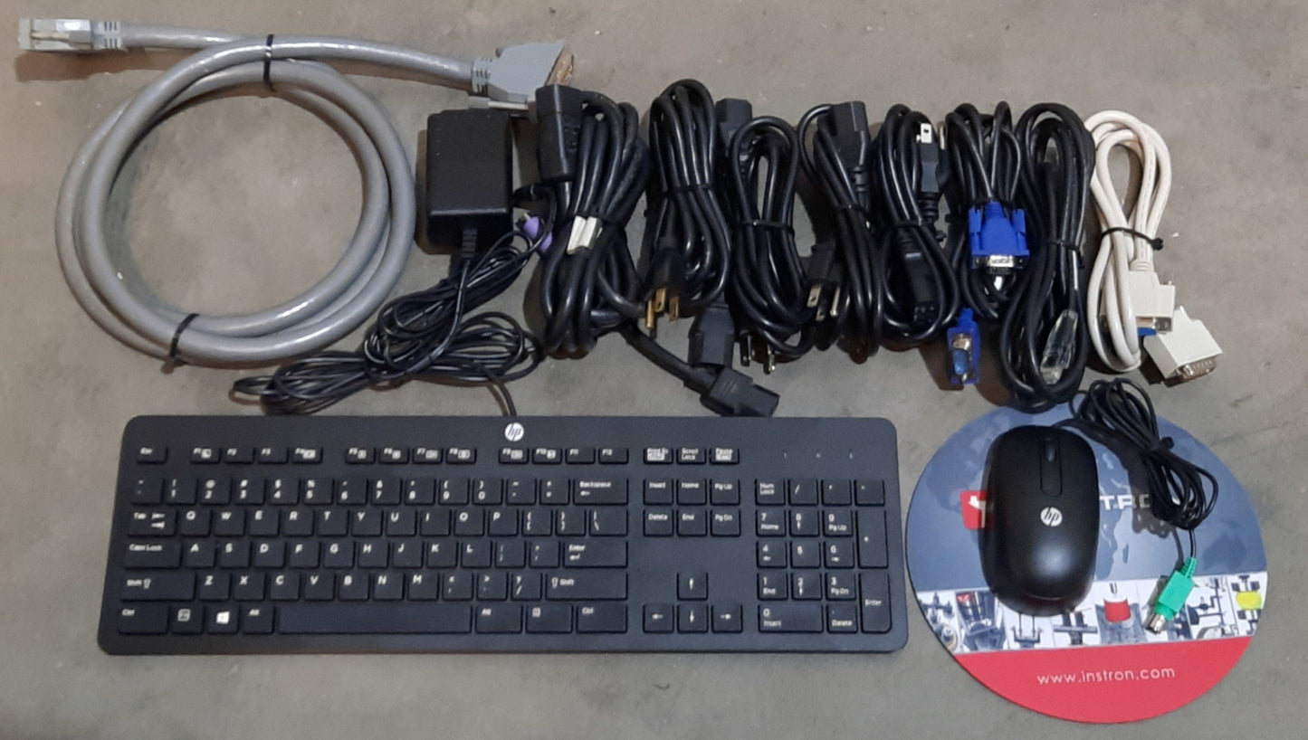 Used Instron Mini 55 Load Test Frame 17" Travel 50N Cell 500N Max 120VAC w/Bluehill 3