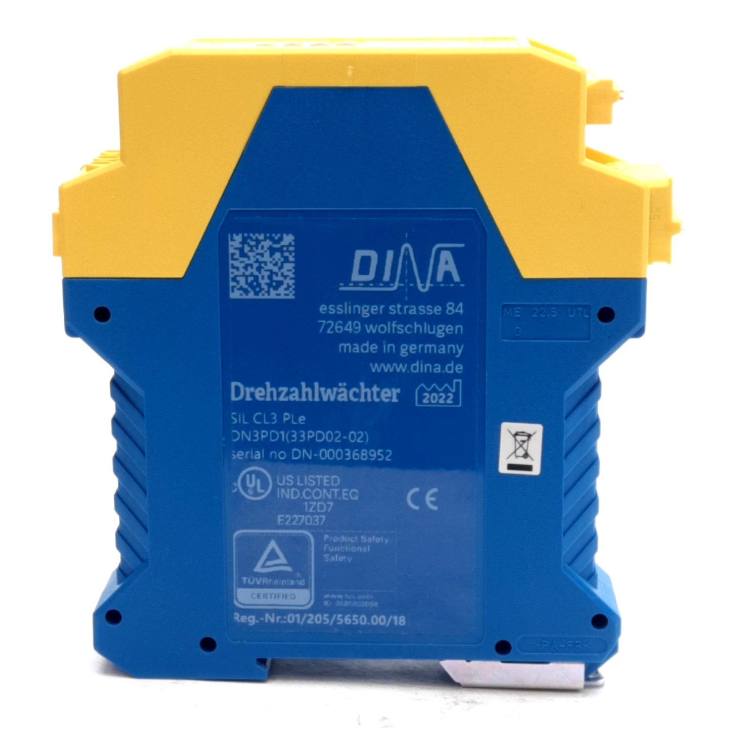 New Dina DN3PD1 Speed Monitoring Module, 1 or 3 Phase Motors, 24VDC/240VAC, DIN Rail