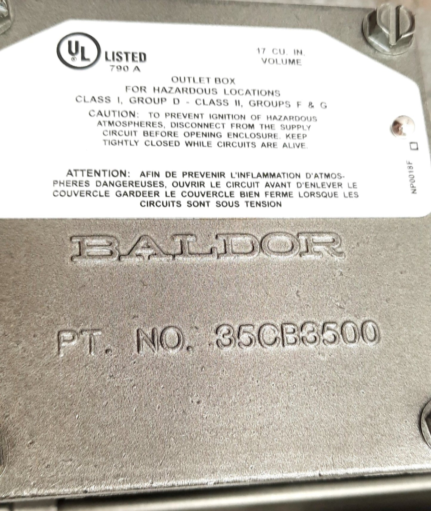 New Baldor IDXM7006 AC Motor, 1/2HP, 1750RPM, 56C Frame, 5/8" Shaft, 230/460AC