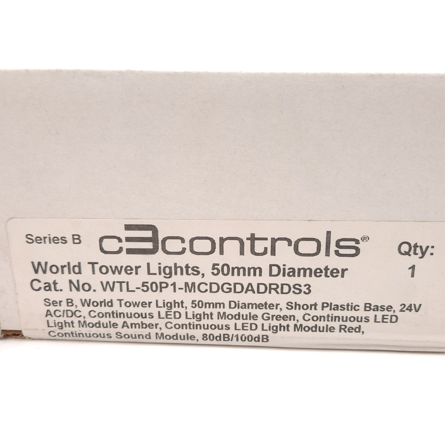 New C3 Controls WTL-50P1-MCDGDADRDS3 Tower Light ø50mm Green/Amber/Red LED 24VAC/DC