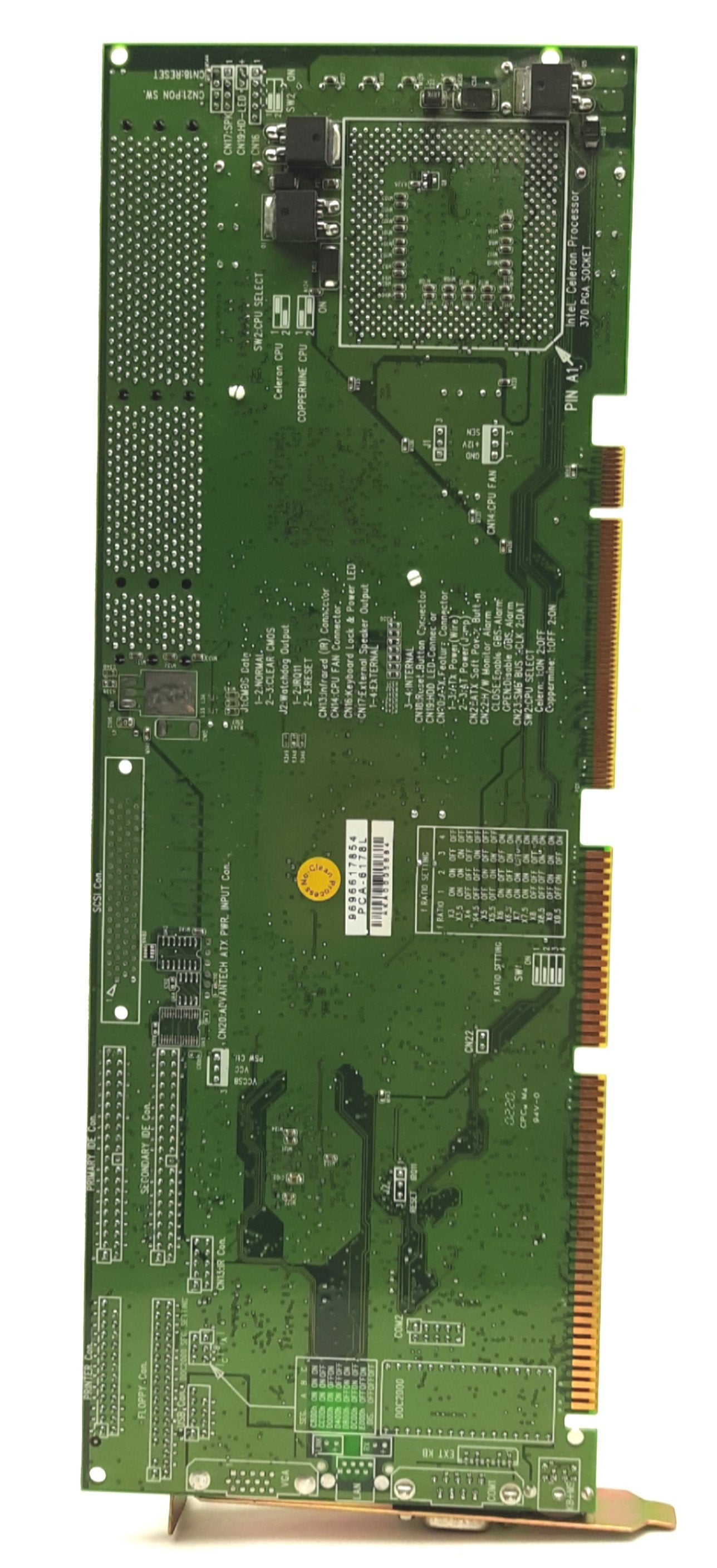 Used Advantech PCA-6178L Single Board Computer, Celeron 733MHz CPU, 256MB, PICMG 1.0