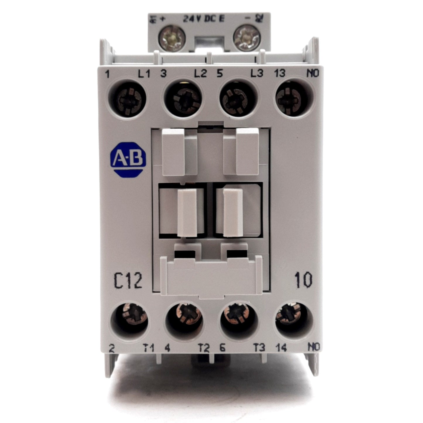 New Allen Bradley 100-C12EJ10 Contactor, 3-Pole, N.O. Aux, 12A, 10HP, 24VDC Coil