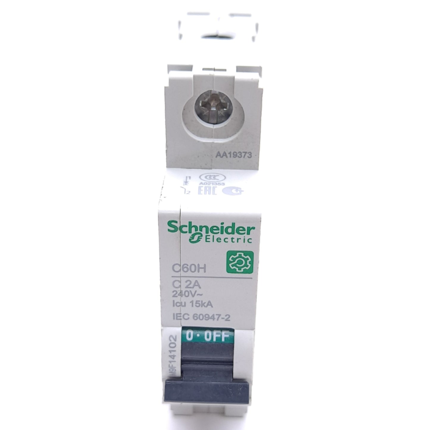 New – Open box Schneider Electric M9F14102 Circuit Breaker, 1-Pole, 240VAC 2A, C-Curve