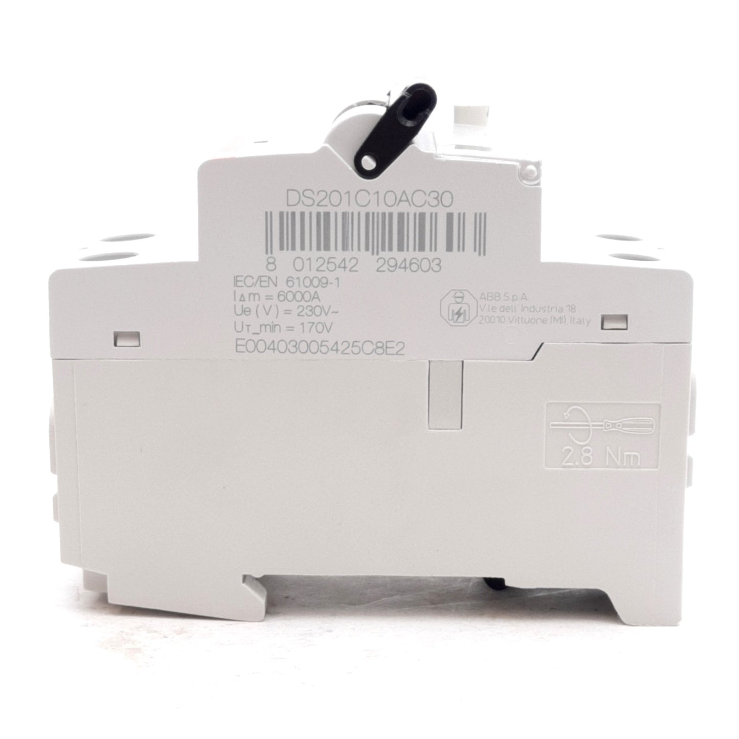 New ABB 2CSR255040R1104 Circuit Breaker, 2-Pole, C-Curve, 10A, 230VAC, DIN Rail