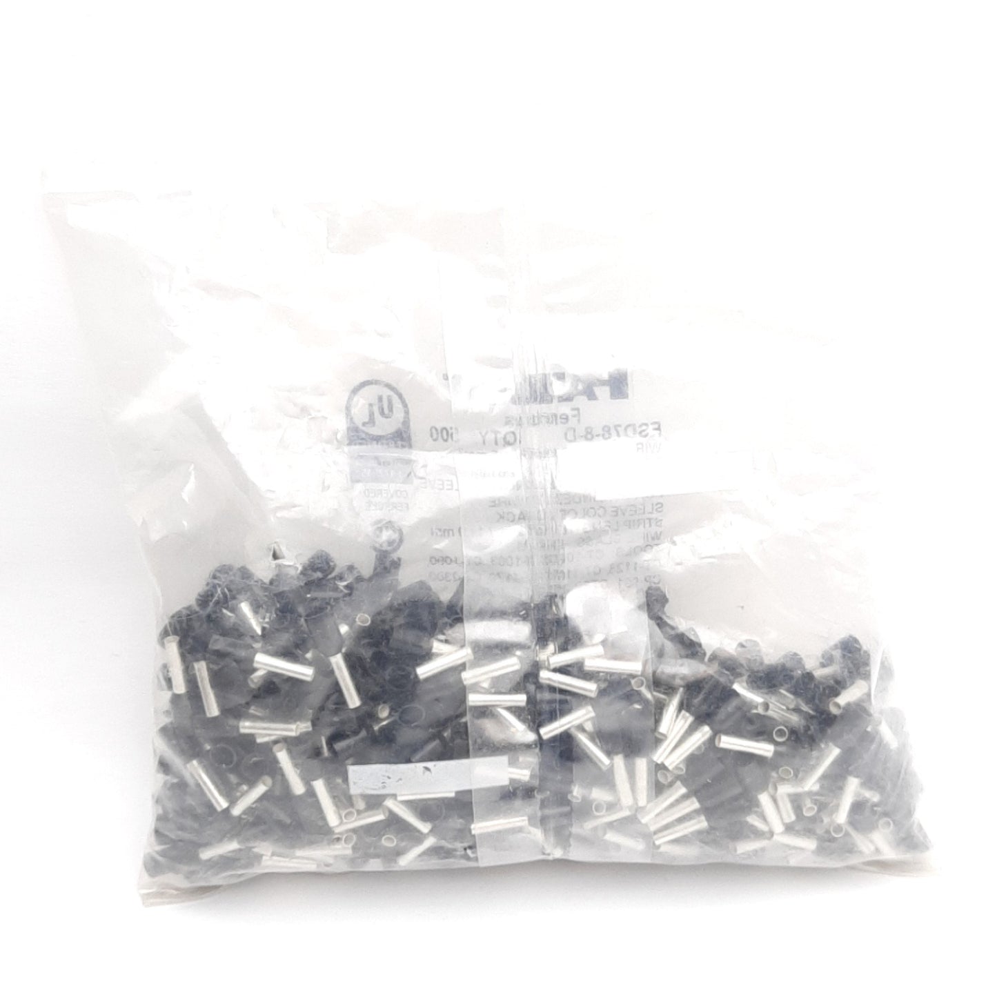 New Lot of 500 Panduit FSD78-8-D Single Wire Ferrules, 16AWG, ø8mm Pin x 14.5mm L
