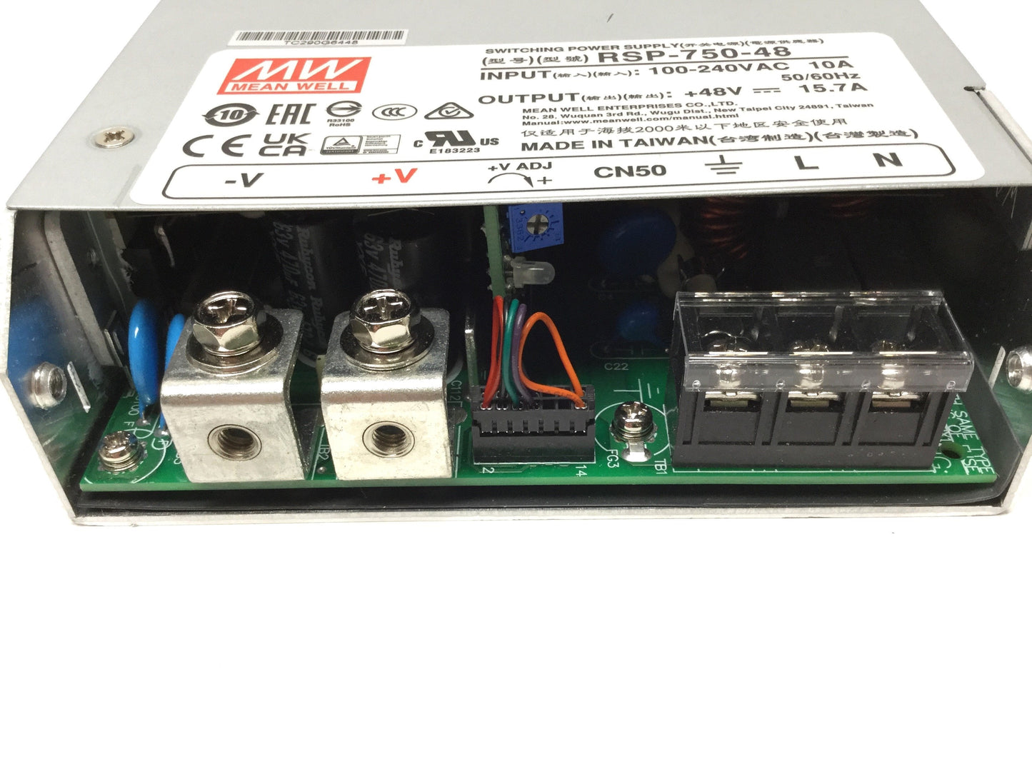 Used Mean Well RSP-750-48 Switch Mode Power Supply 100-240VAC 48VDC 15.7A 750W