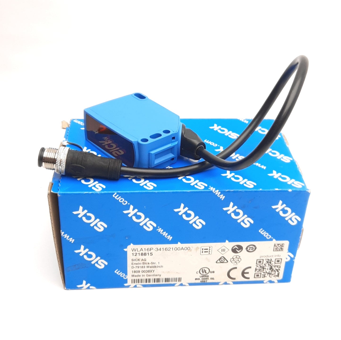 New Sick 1218815 Photoelectric Sensor, 10m Range, PNP/NPN, 10-30VDC, M12 4-Pin