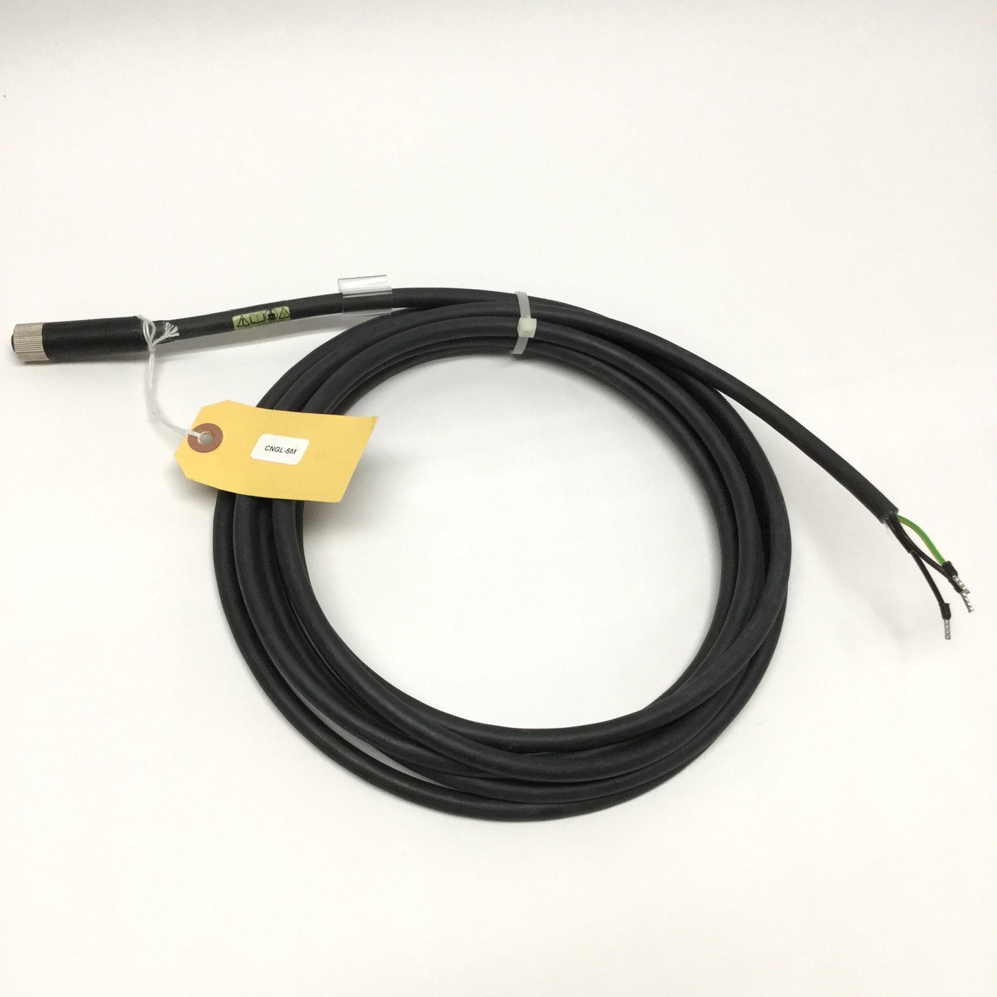 Used AMCI CNGL-5M Power Cable Cordset for SMD34E2, 4-Pin M12 S-Coded, 16AWG, 5m