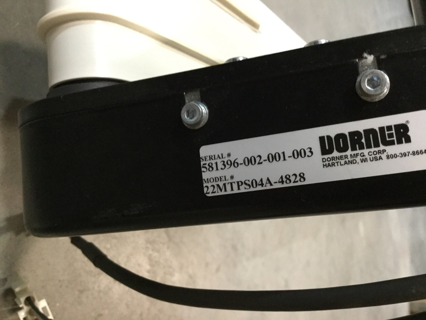 Used Dorner 2200 Series End Drive Belt Conveyor 4" Wide x 56" Long, 50 ft/min