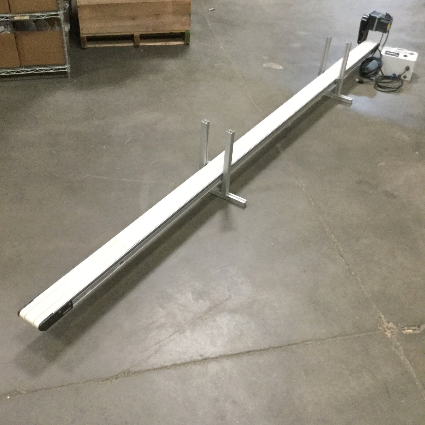 Used Dorner 2200 Series End Drive Belt Conveyor 4" Wide x 130" Long, 50 ft/min