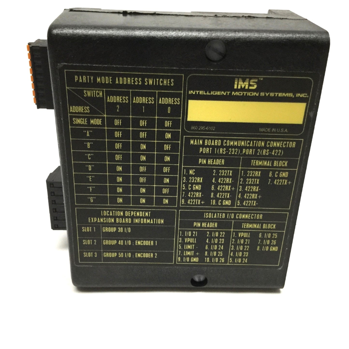 Used IMS MX-CS100-701 MicroLYNX Microstepping Motor Driver Controller 24-75VDC 5A