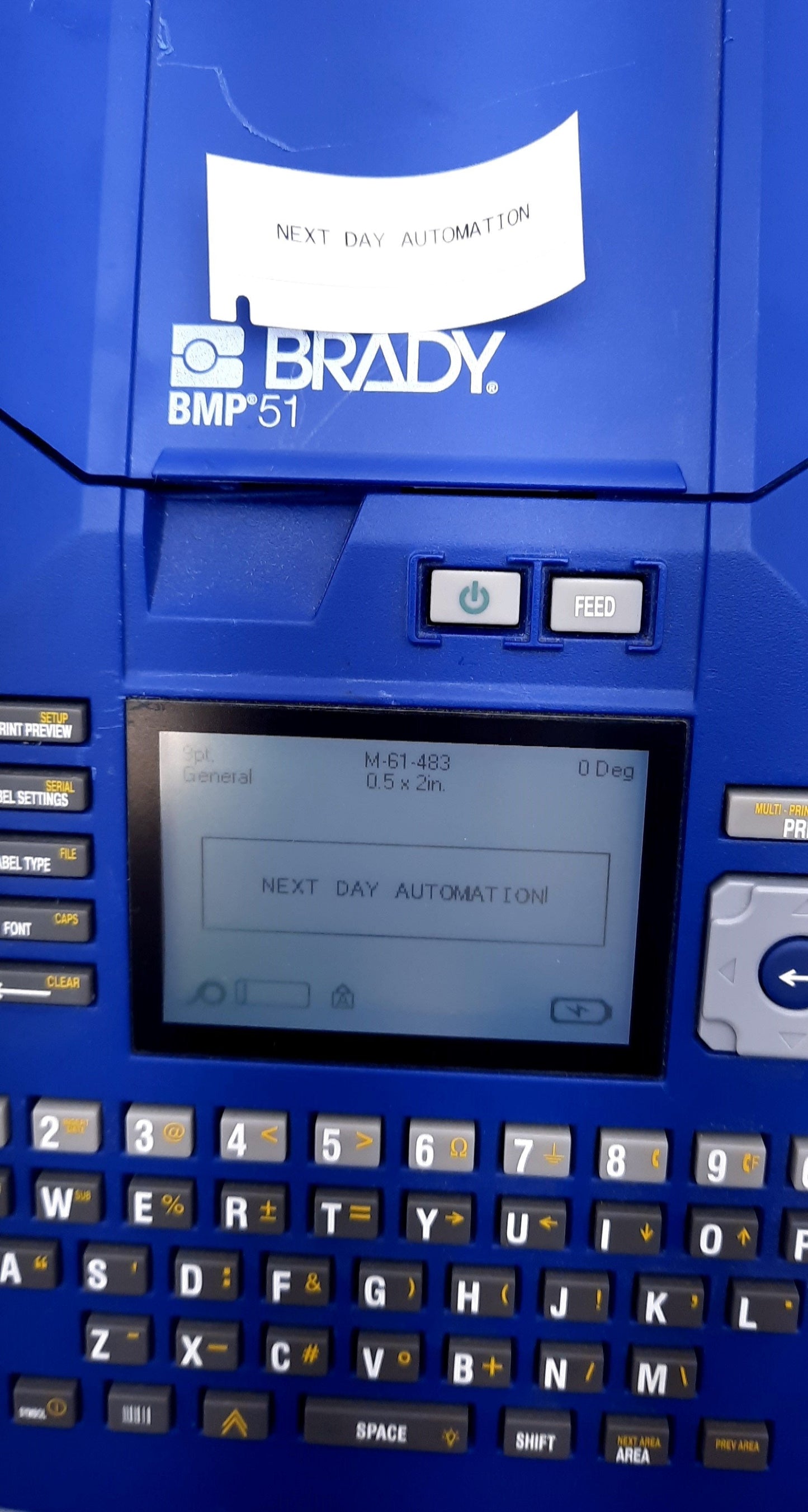 Used Brady BMP51 Label Printer 300Dpi Print Speed 1"/s Cutter Qwerty Keypad USB Wi-Fi