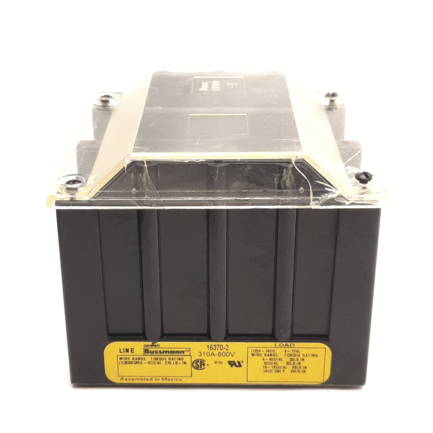 Used Bussmann 16370-2 Power Terminal /Distribution Block, 2-Pole, 600V 310A