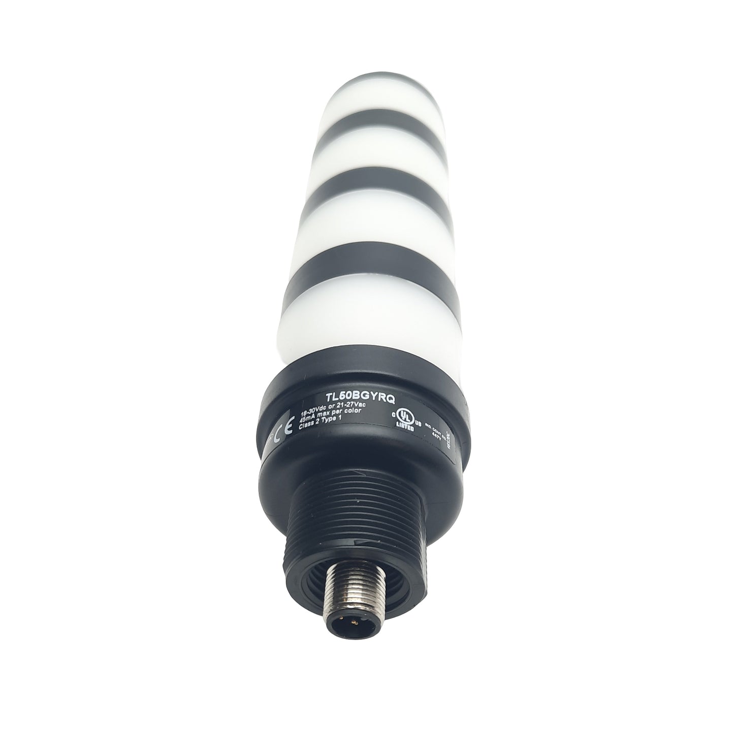 Used Banner TL50BGYRQ Basic Tower Light, 4 Segment, 30VDC, 20mA, 5-pin M12, NPN/PNP